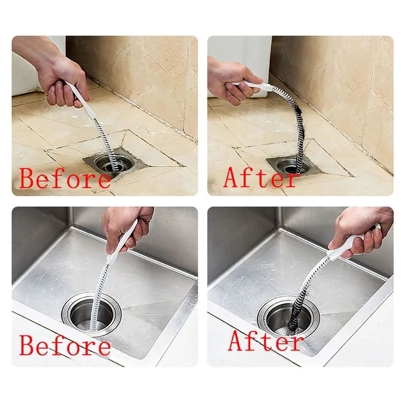 Rohr Bagger Pinsel Bad Haar Kanalisation Waschbecken Reinigung Pinsel Abfluss Reiniger Flexible Reiniger Küche Verstopfen Stecker Loch Entferner Werkzeug