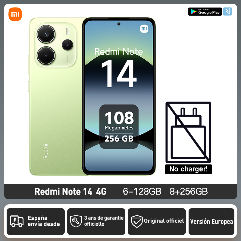 【Estreno mundial】Versión global Xiaomi Redmi Note 14 MediaTek Helio G99-Ultra Cámara AI de 108 MP Pantalla AMOLED de 5500 mAh y 6,67" y 120 Hz