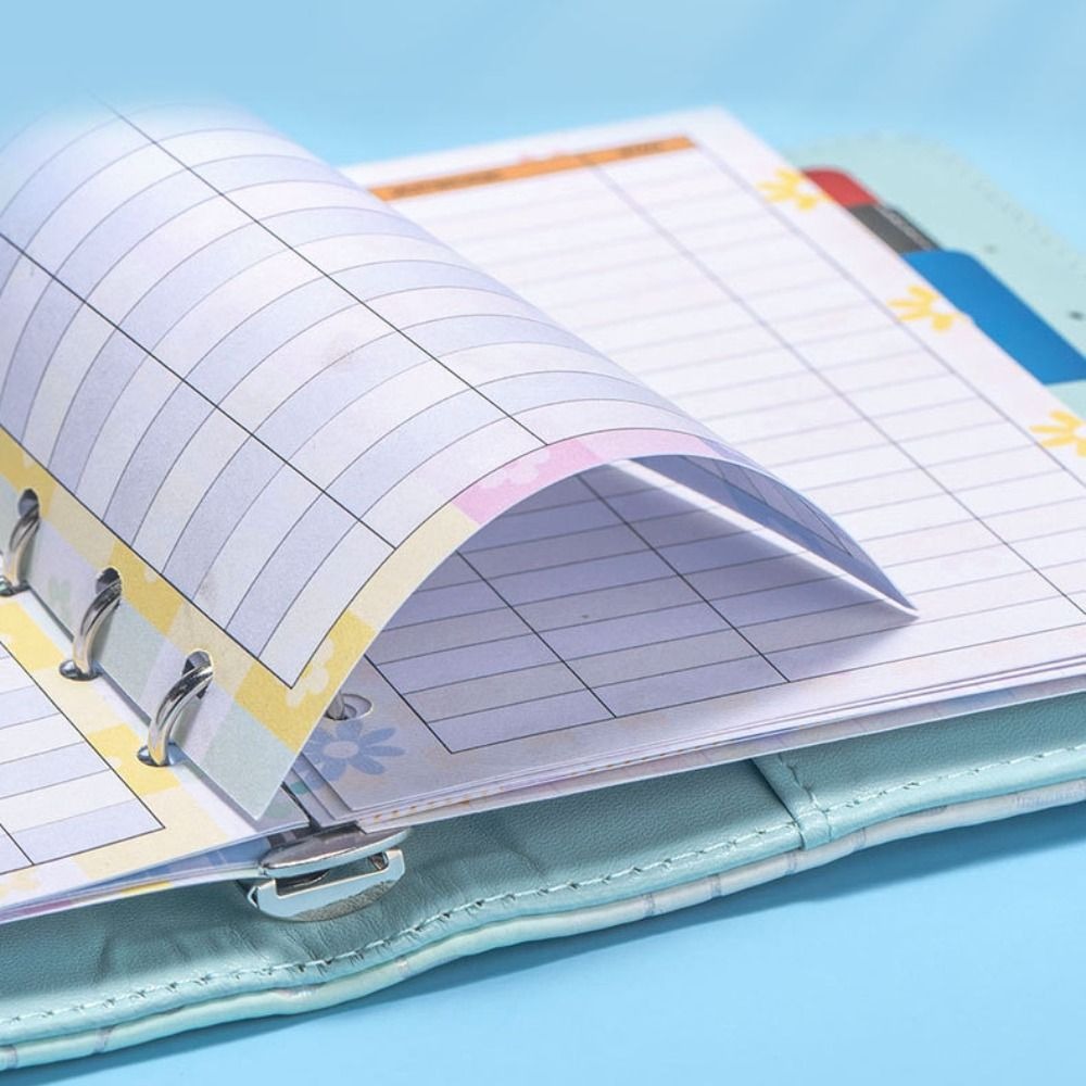 Pasta de orçamento de couro pu planejador diário semanal carteira organizador envelope desafio pasta a7 envelopes de dinheiro