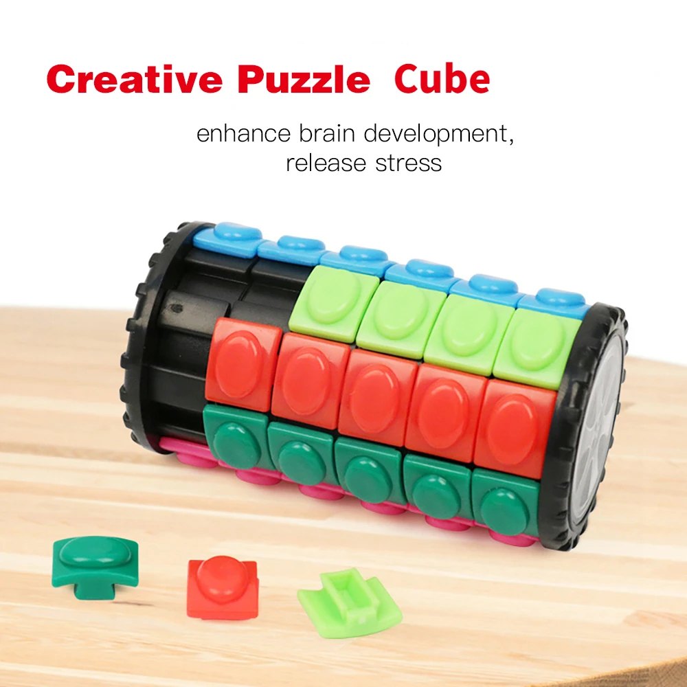 Sáng Tạo 3D Xoay Trượt Khối Xếp Hình Màu Tháp Giải Nén Tiểu Thuyết Cube Trẻ Em Đồ Chơi Xếp Hình Cha Mẹ-Con Montessori Chống Đỡ Tặng