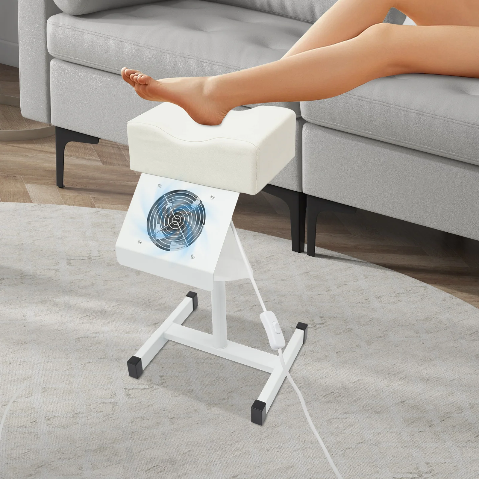 Sgabello per pedicure Panca per unghie Sedia per manicure Salone di bellezza Sgabello per ascensore spa Poggiapiedi con borsa per ventola per la pulizia
