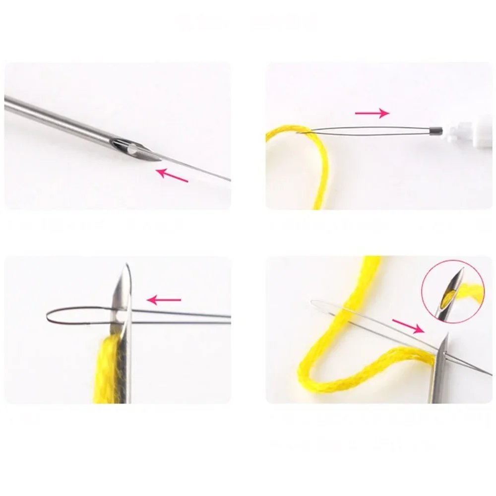 50 สีเย็บปักถักร้อย 3 เข็ม 2 Threaders Craft เครื่องมือ Punch เข็มชุดเย็บปักถักร้อยหัตถกรรมเครื่องมือสําหรับ DIY เย็บ