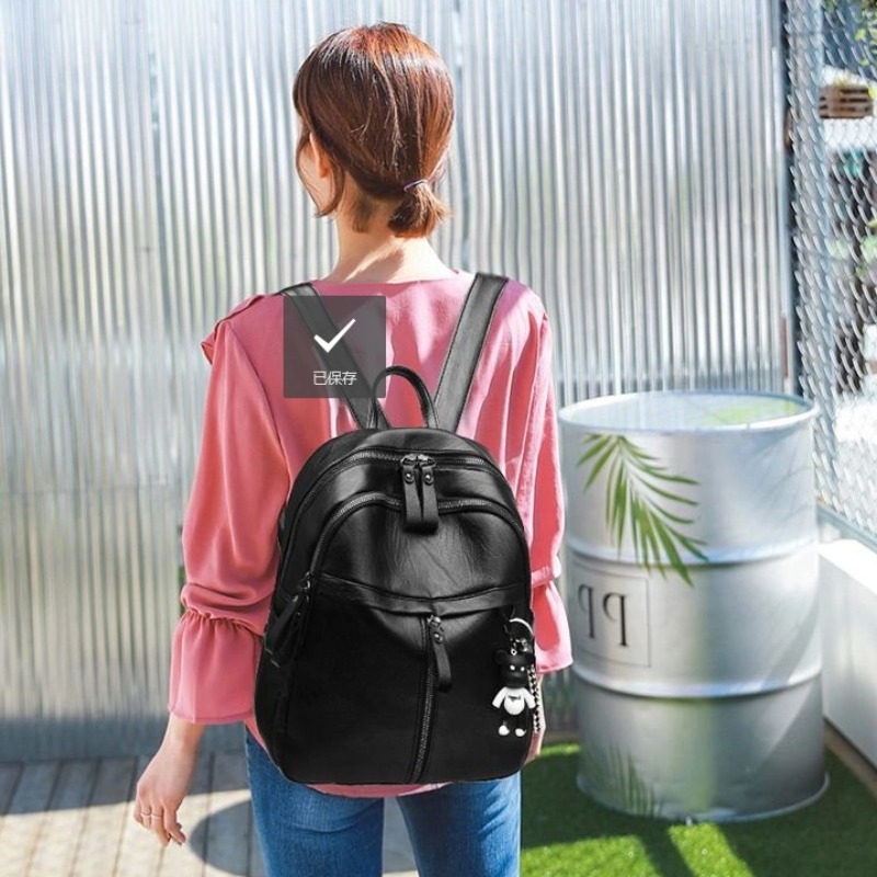 Gift non-violent bear backpack women's simple black casual backpack women's one-shoulder crossbody bag bag women