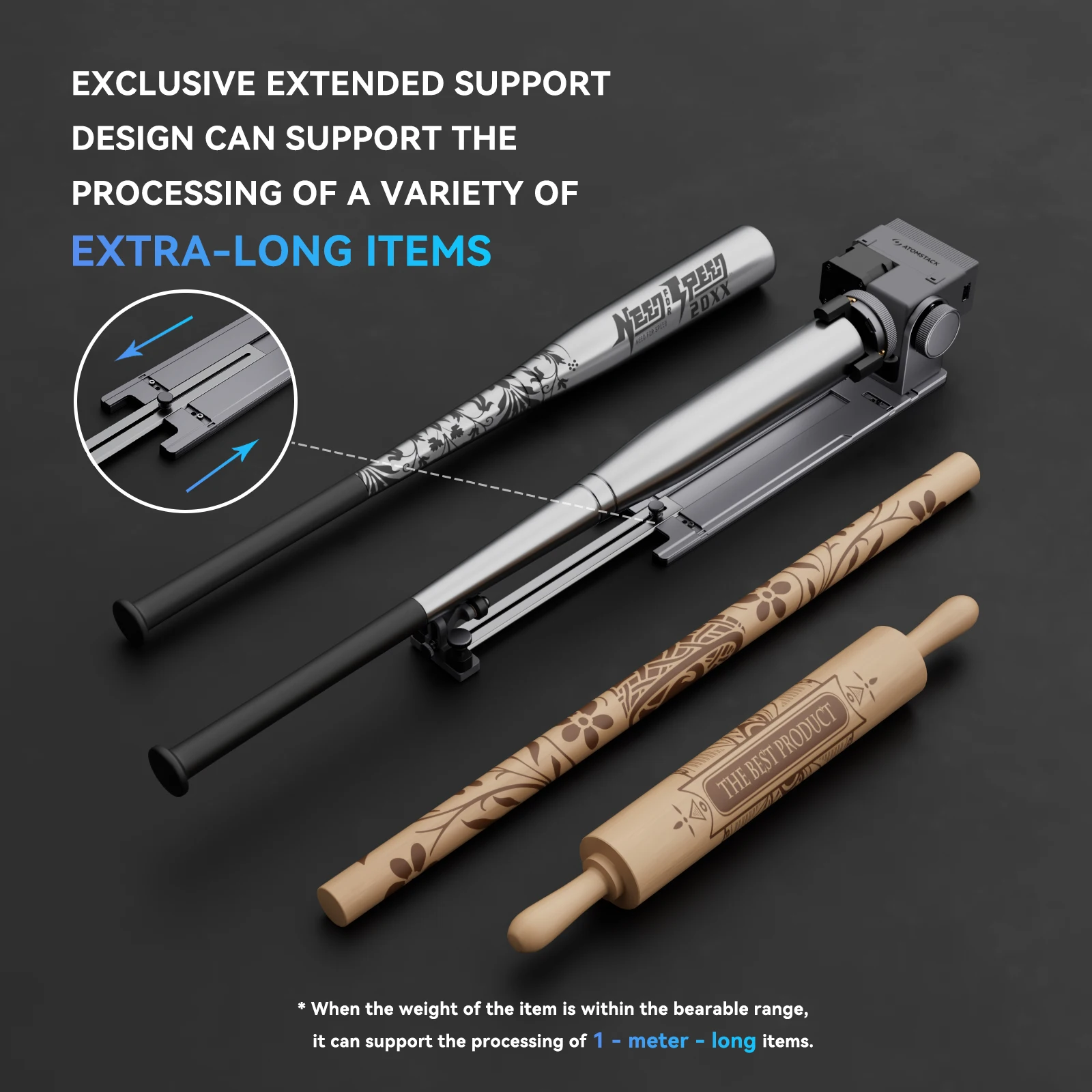 Atomstack Rotatry Chuck R8  for Laser Engraver Adjustable Rotary Axis 180° Rotating 1-80mm Diameter for Cylindrical Objects