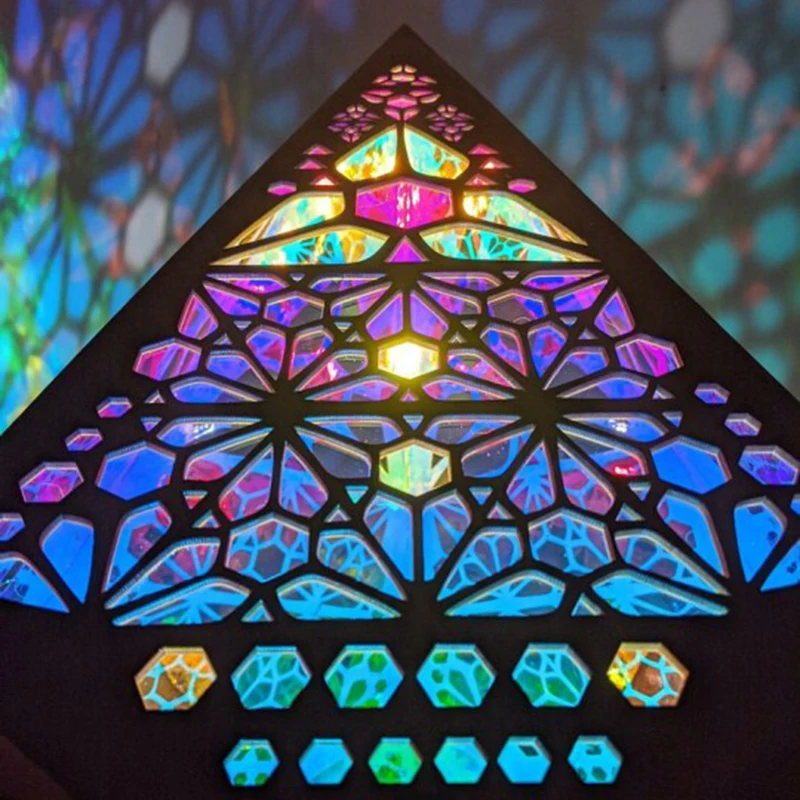 Lámpara de proyección Led de madera, lámpara de pie de estrella Polar multiusos con diamantes coloridos, luz nocturna, decoración bohemia