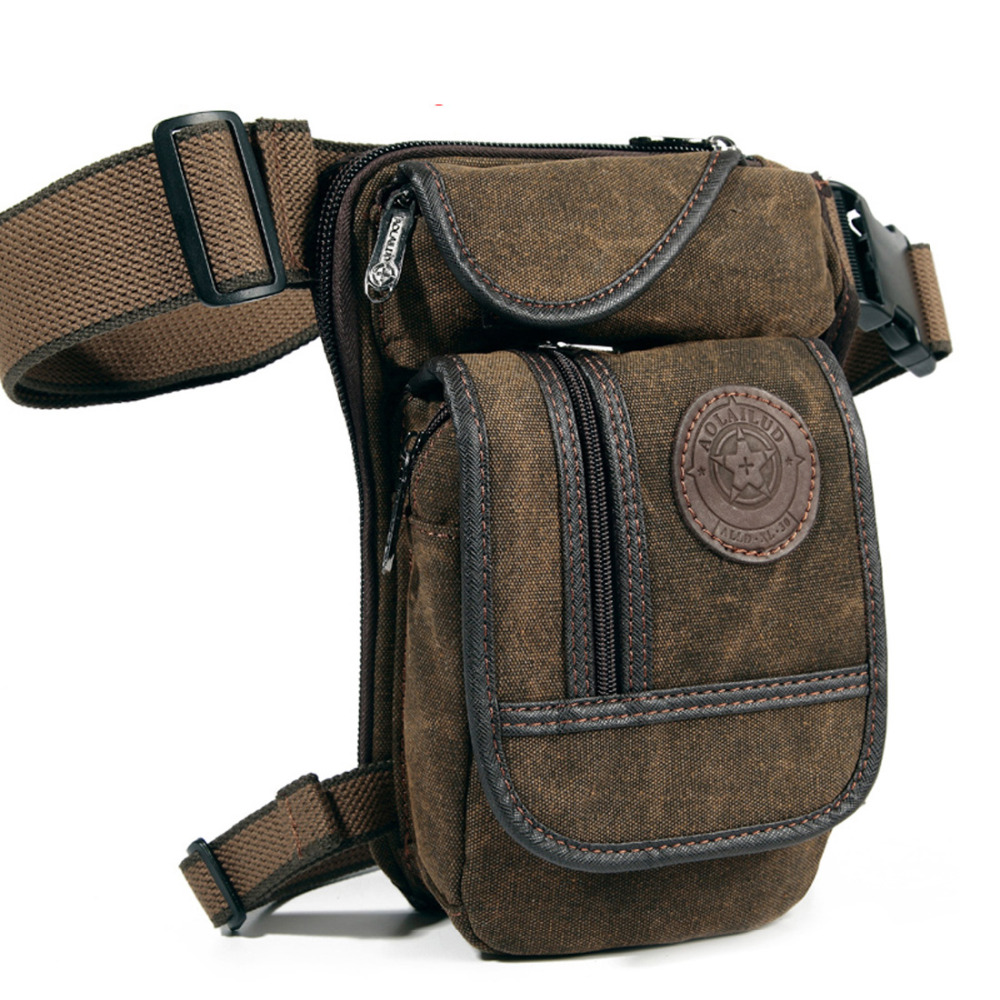 Hohe Qualität männer Leinwand Drop Bein Tasche Motorrad Mehrzweck Messenger Schulter Taschen Gürtel Hüfte Bum Taille Fanny Pack