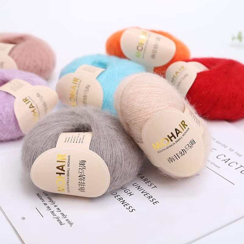 Hilo de Mohair de 25g, hilo de ganchillo de lana para bebé muy suave y cálido para tejer a mano, suéter, chal, bufanda, suministros de Material DIY