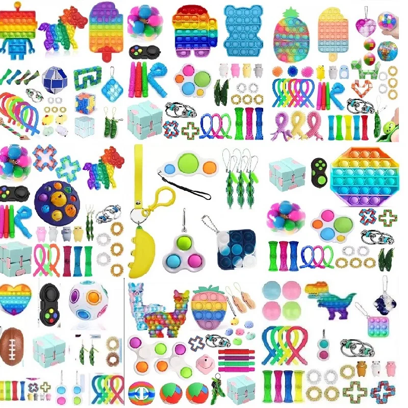 5-50ชิ้น/ล็อตสุ่ม Fidget ของเล่นป้องกันความเครียด Push สำหรับเด็กและผู้ใหญ่ Soft Sensory Anti-ความเครียดของเล่น Decompression