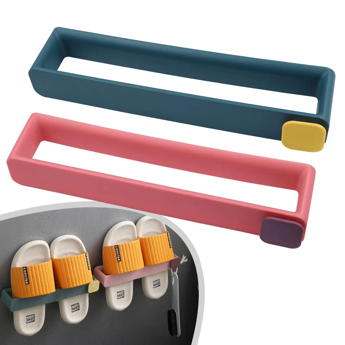 Hausschuhe Rack hängen Schuh halter selbst klebende Schuh regal hängen Multifunktions-Wand halterung Schuh Organizer für Tür schrank