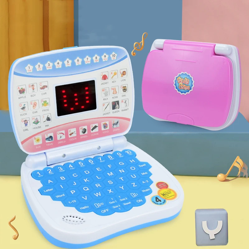 English Learning Machine Laptop Computer Toys Child Electronic Preschool Language Education Gift Toddler Kid Developing Skills
