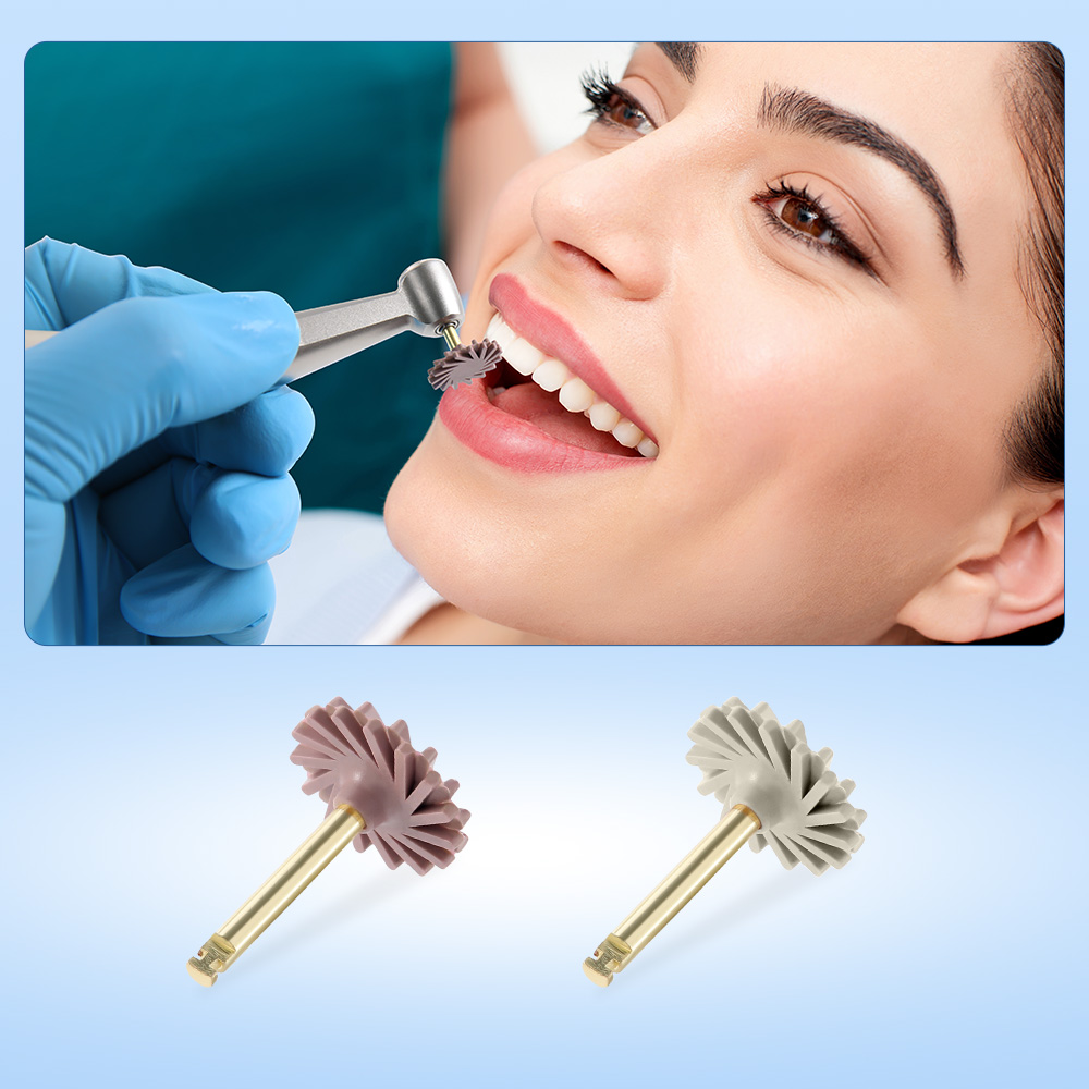 Azdent 6 pçs/caixa dental composto resina polimento disco roda kit escova burs disco de silicone 2 passo polimento