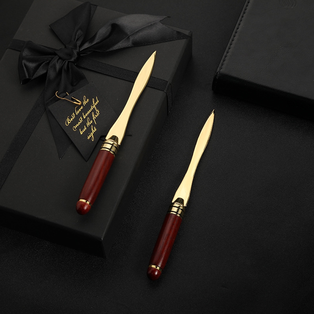 1pc exquisite mahogany letter opener, wooden letter opener for opening envelope, office gift gift letter cutting knife