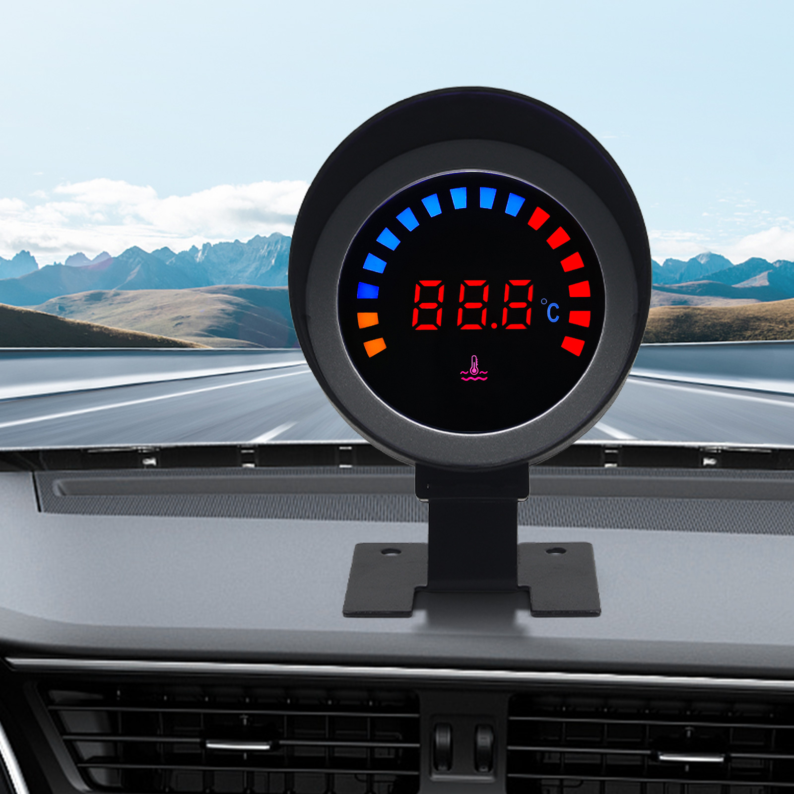 車の水温計,LEDライト付きアダプター,レーシングカー用センサー,1,8 npt,10mm, 26〜34mm, 12 v,24v