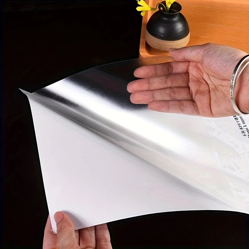 Papel adhesivo de vinilo imprimible de 20 hojas para impresora de inyección de tinta, papel de calcomanías transparente no impermeable, hojas autoadhesivas A4