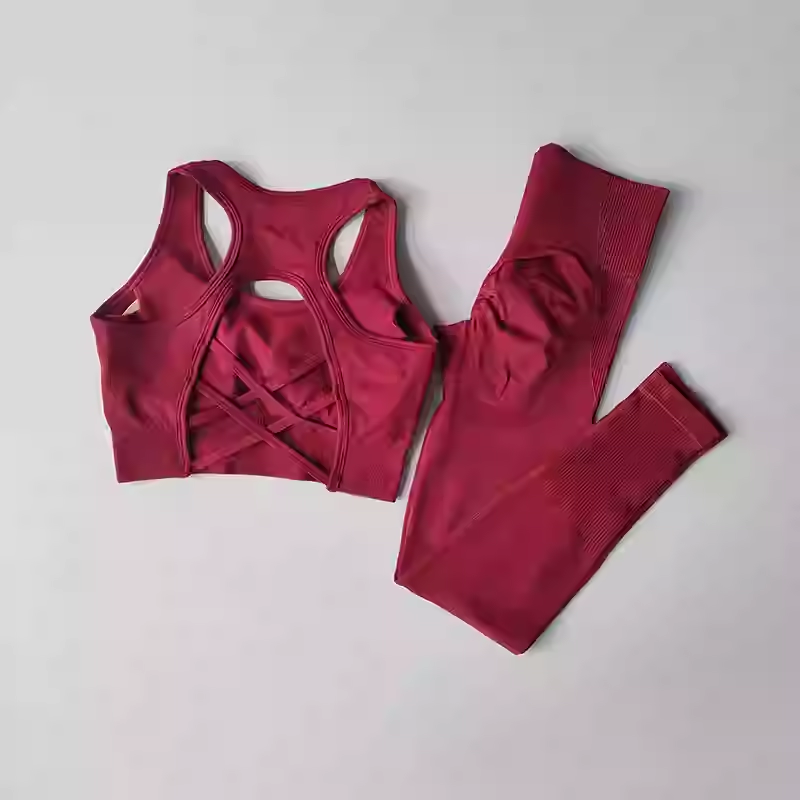 Chándal sin costuras con mallas de cintura alta para mujer, conjuntos de yoga, ropa deportiva, entrenamiento, sujetador deportivo, ropa de gimnasio