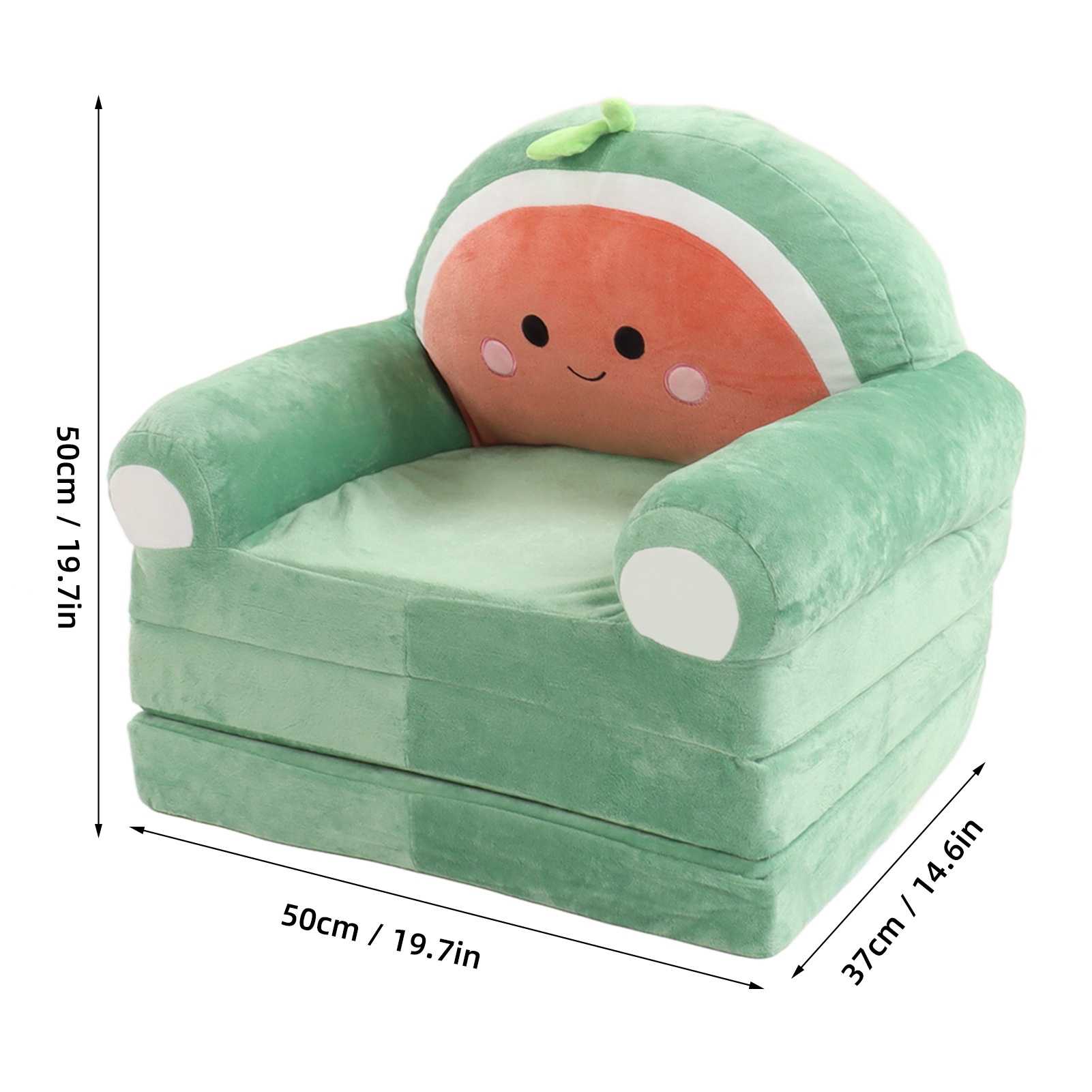 Cartoon Foldable Kids Sofa 2 in 1 Humanize Wide Armrest Children Foldable Sofa Bed Comfortable for Living Room