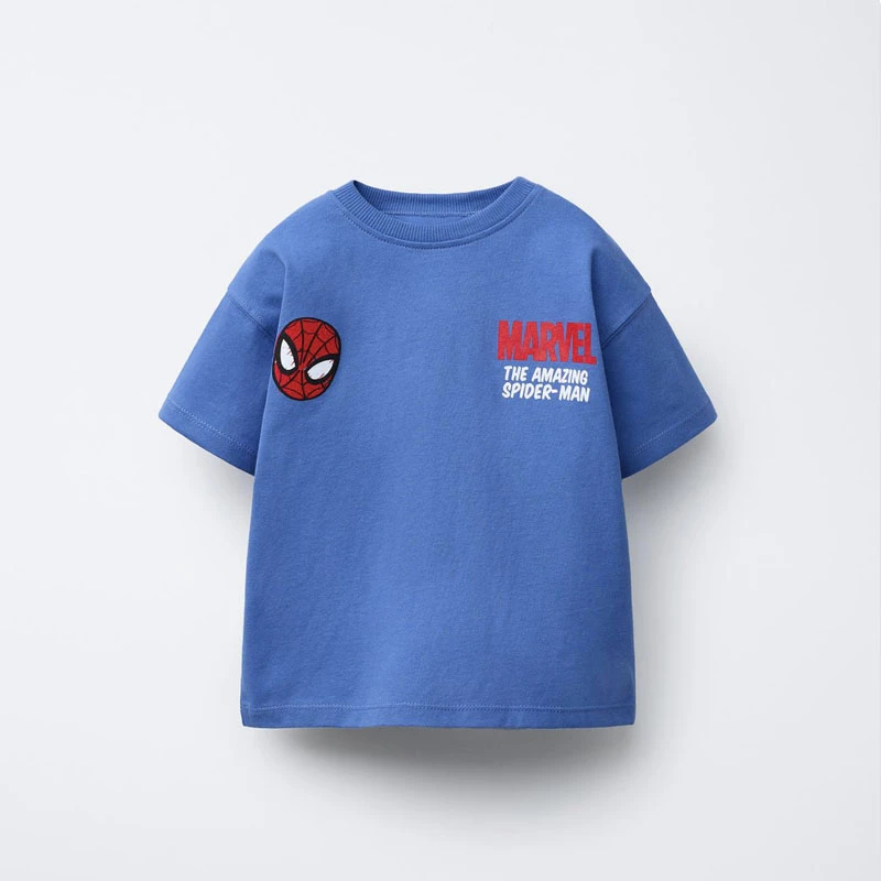 Ropa informal de moda para niños, camiseta estampada, camiseta con cuello redondo, Top bonito de manga corta para verano 2025, para niños