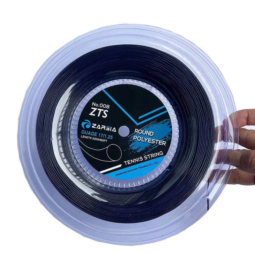 1 Big Reel ZARSIA 4G Polyester Tennis Racket String 1.25MM Durable Smooth Round Tennis Strings ZTS008