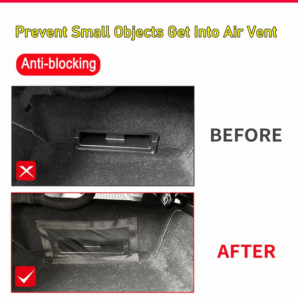 Air Outlet Abdeckung Für Tesla Modell 3Y Unter Sitz Anti-Blocking Staub Schutz Net Auto Styling Innen Modifikation zubehör