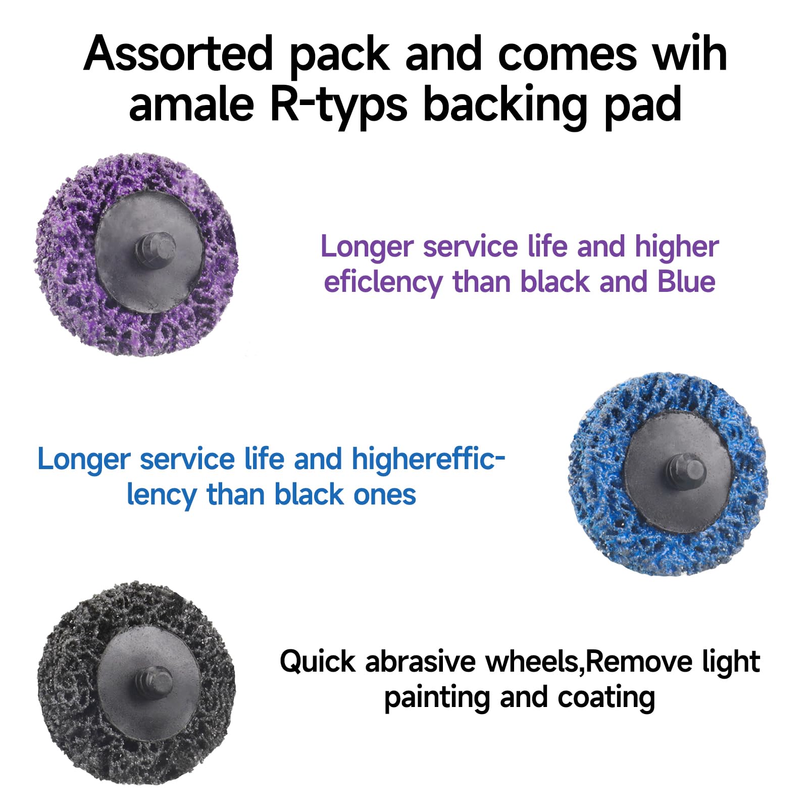 31 Pcs 2 Inch Quick Change Easy Strip Discs for Drills Strip Wheel with1/4" Grinding Discs Die Grinder Attachments for Clean