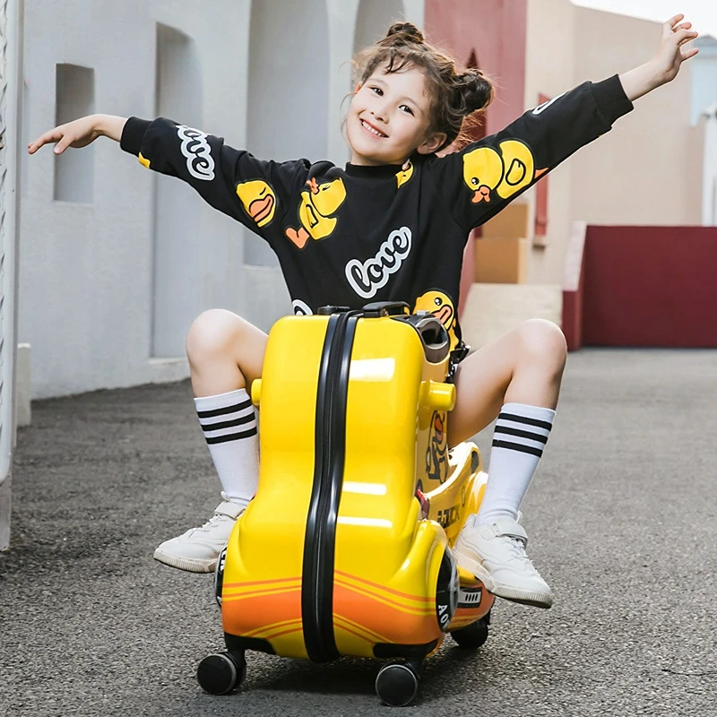 Sacos de viagem para crianças, Bagagem do tamanho médio, Mala de viagem com rodas, Little Yellow Duck Rolling Bagagem Case