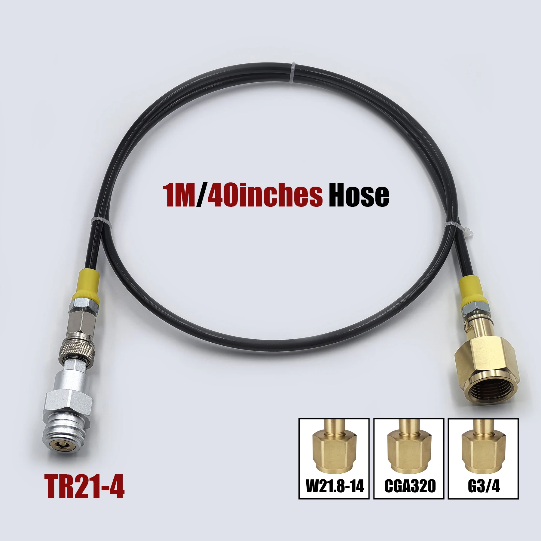 Soda Water Maker to External Co2 Tank Cylinder Adapter and Hose Kit W21.8-14 G3/4 CGA320 With Quick Disconnect Connector