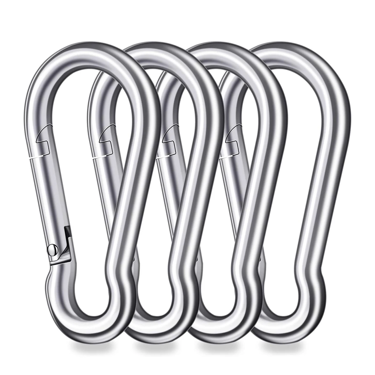 Gancho de presión de resorte de acero inoxidable 304, hebilla de llavero para exteriores, gancho de seguridad resistente de 300 libras, hebilla de elevación, hebilla de cadena, rop para mascotas