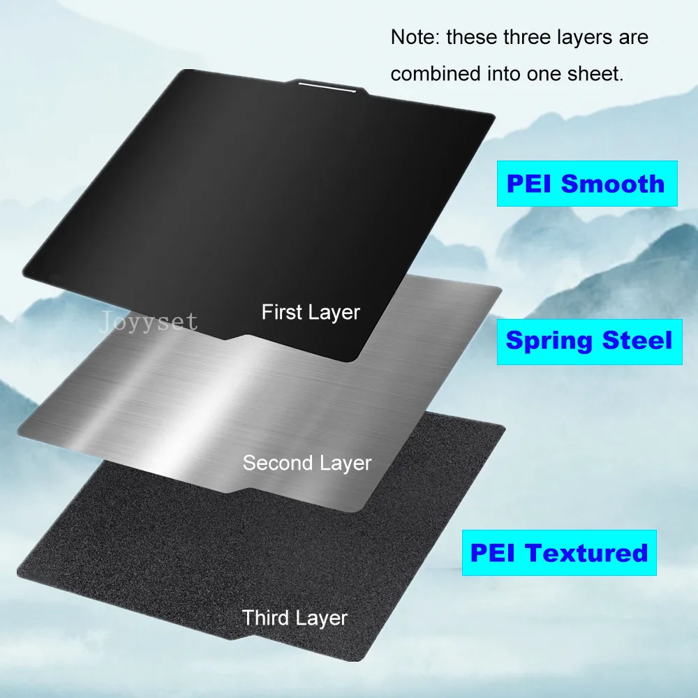 Smooth Black PEI Sheet For Bambu Lab X1 Carbon Build Plate P1P 3D Printer Accessories Textured Plate Sheet for Bambulab P1S A1
