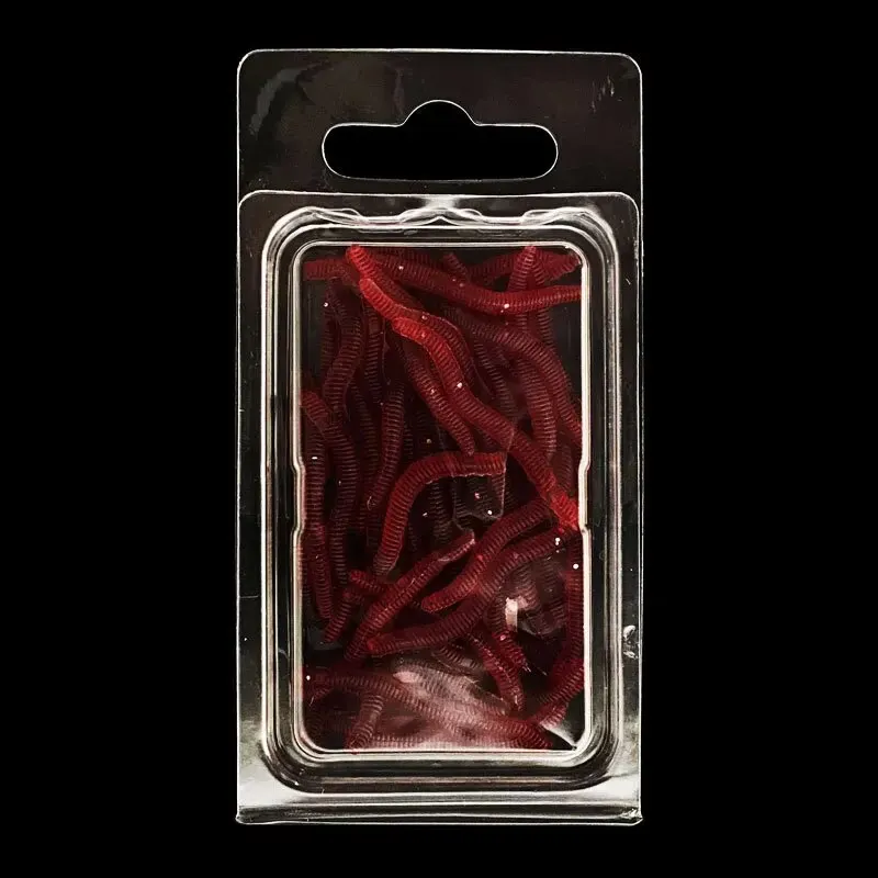 Iscas macias vermelhas com cheiro de peixe realista, simulação de minhoca, minhocas vermelhas, iscas de pesca artificiais