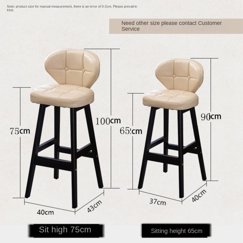 Silla de Bar de madera OMGD, taburete alto para estudio en casa, taburete de Bar trasero, silla de cajero Vintage Simple, silla de Bar