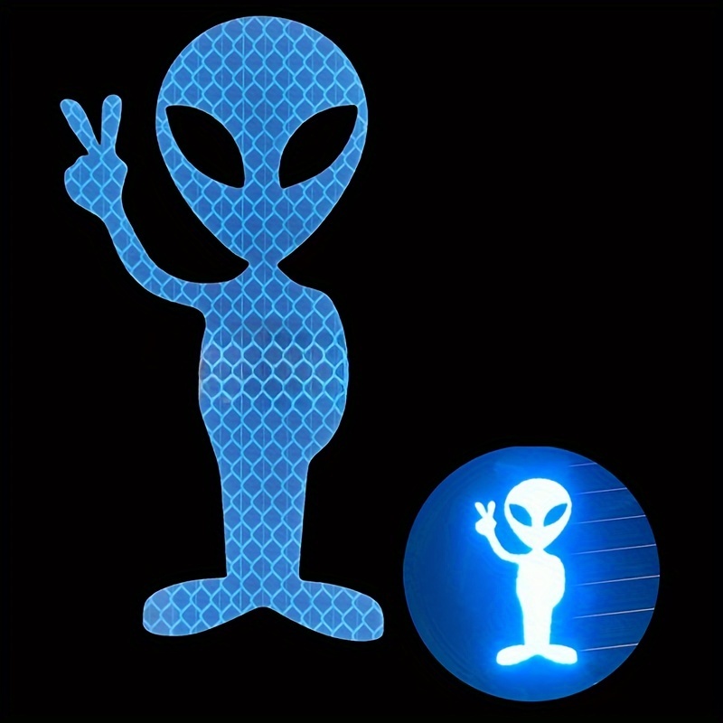 Highly reflective alien peace stickers sci-fi personalized car stickers rear window stickers random stickers scratch stickers