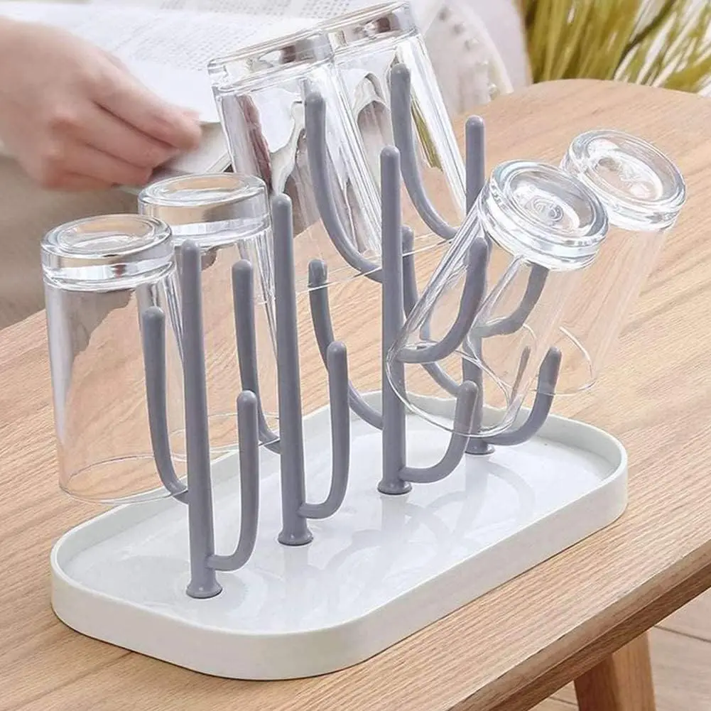 Rack de secagem de garrafas para bebês essenciais para balcão de cozinha, suporte de secador de garrafas removível com base. para mamilos, copos, peças de bomba