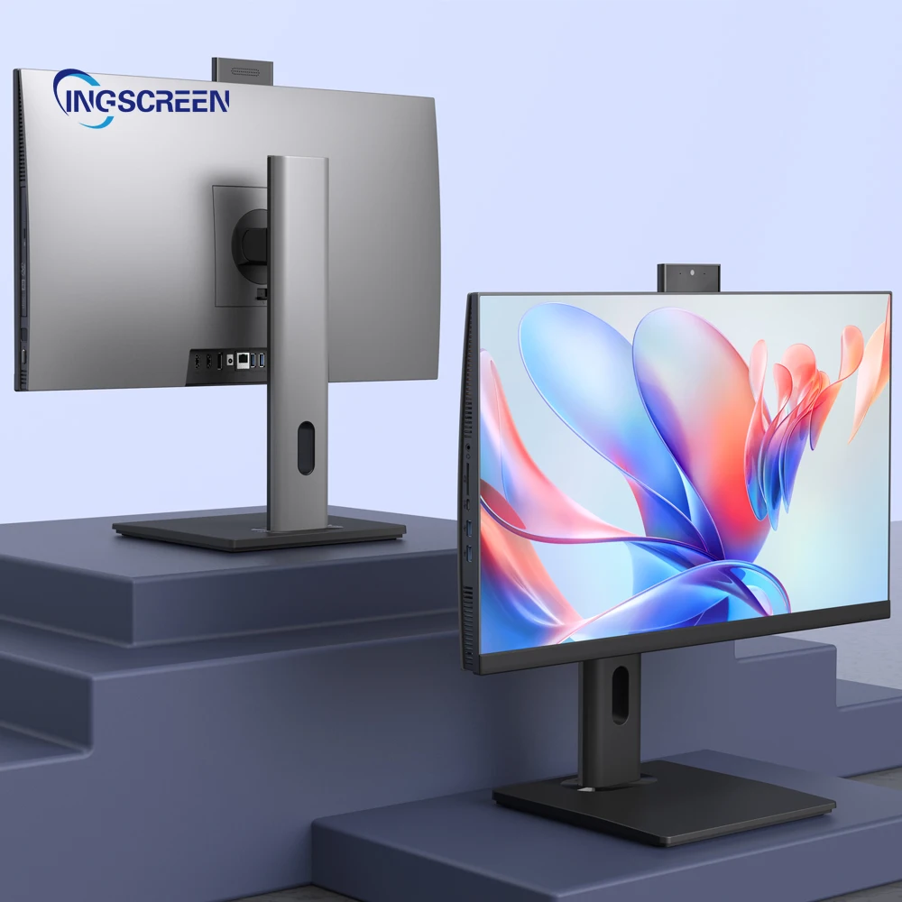 Computer salvaspazio a schermo intero da 24-27 pollici Computer desktop all-in-one industriale AIO ad alte prestazioni