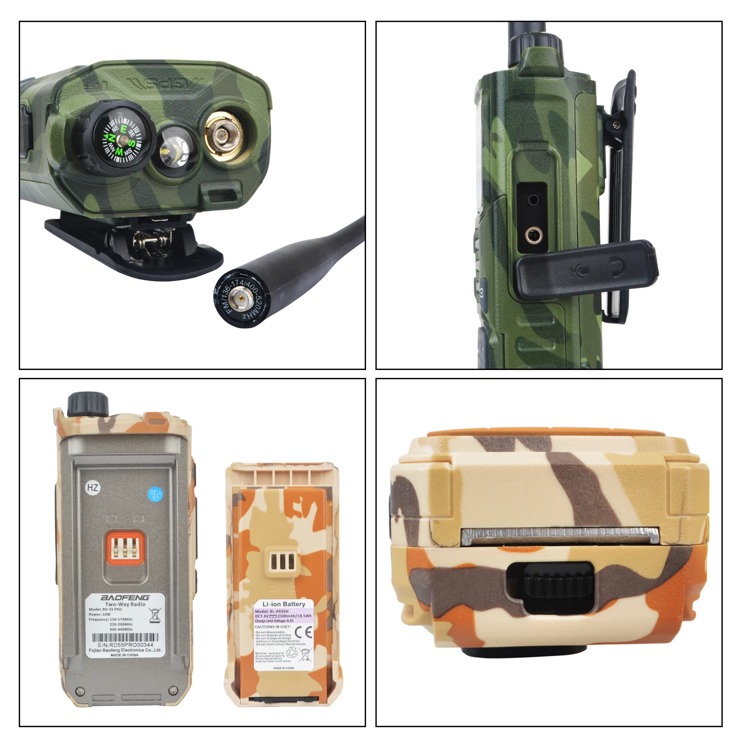 Baofeng RD-55 PRO 10W Multi-Band GPS APRS NoAA App Program Compass FM Outdoor Air Band Walkie Talkie W/ Suitcase Package