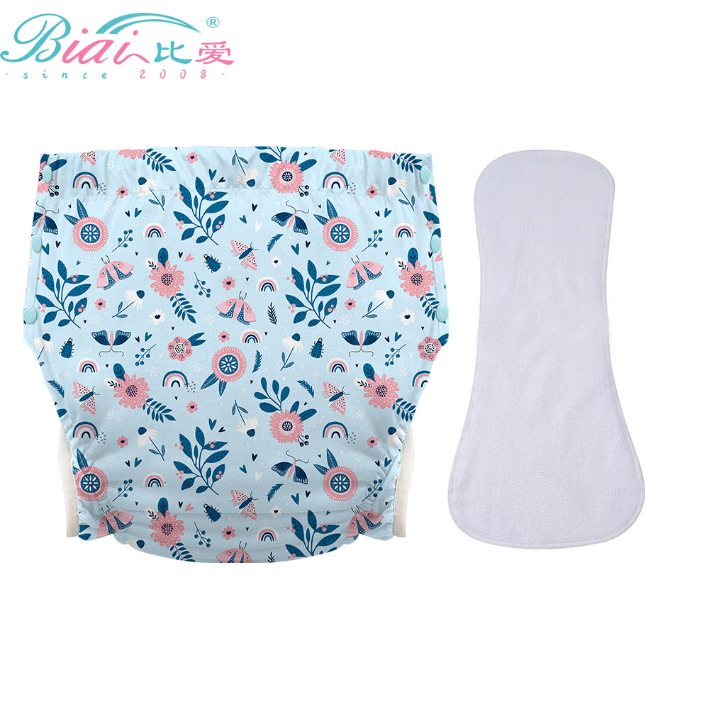 ผ้าไหมน้ําแข็งผู้ใหญ่ผ้า Disaper กันน้ํา Old Man's ผ้าอ้อมกางเกงผ้าอ้อมกางเกงกระเป๋า Anti-leak Breathable ผ้าอ้อม Pads