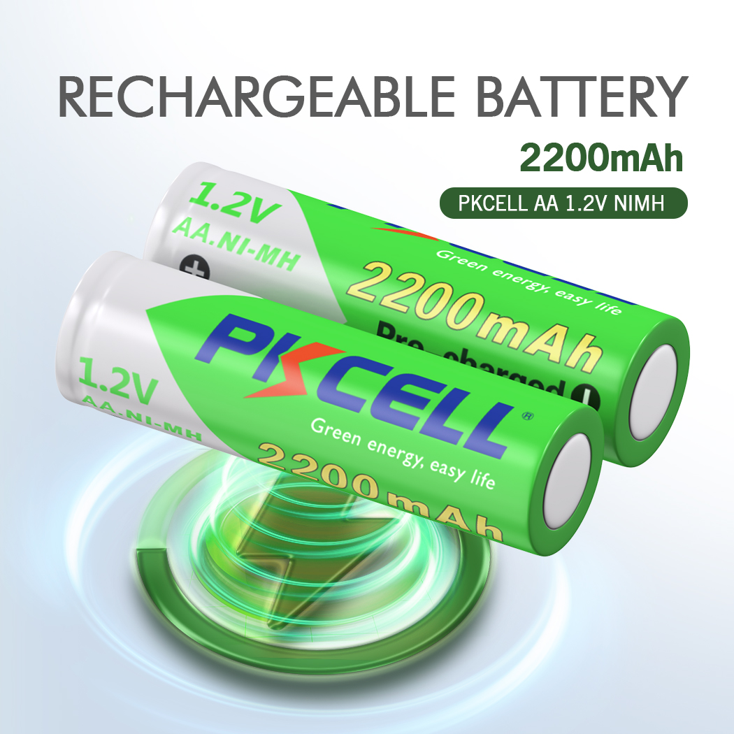 8 Viên/2 Thẻ PKCELL Pin Sạc AA NiMH 1.2V 2200MAh Ni-MH 2A AA Được Sạc Trước bateria Thấp Tự Xả Đồ Chơi Pin