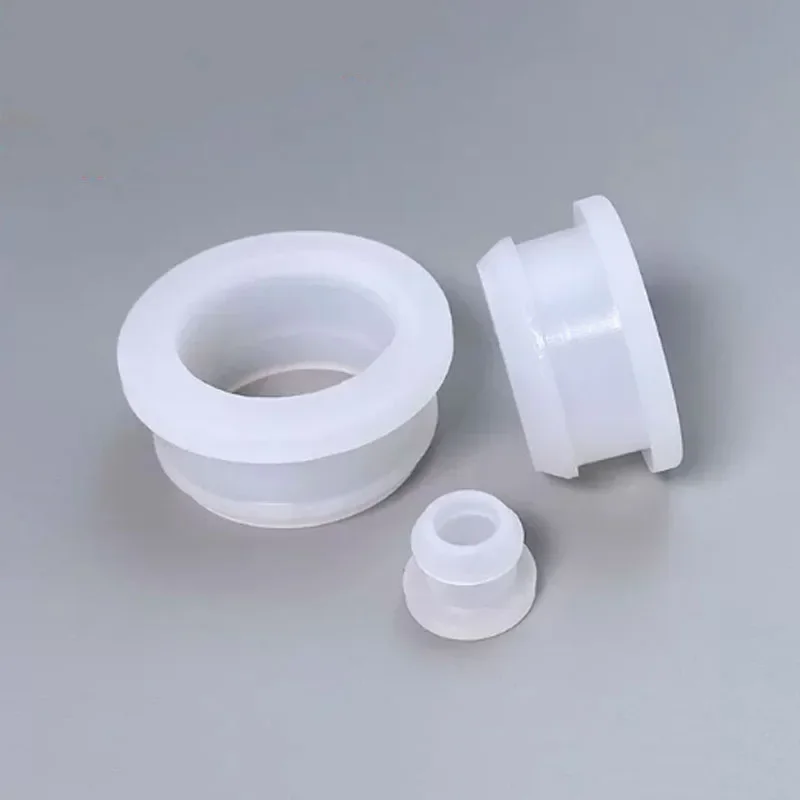 Tappi per fori trasparenti da 4,5 mm-50,6 mm Tappi per fori con occhiello a scatto rotondi in gomma siliconica Tappi terminali Cavo metallico Proteggi cespuglio
