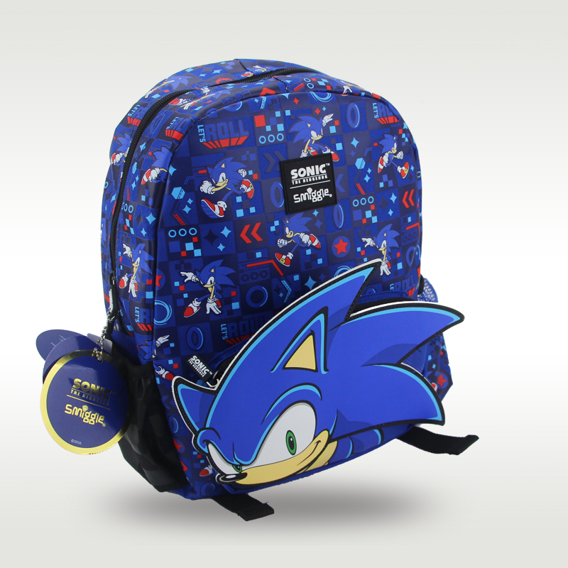 Austrália original smiggle livro infantil de venda quente menino legal azul mochila de desenho animado 14 polegadas