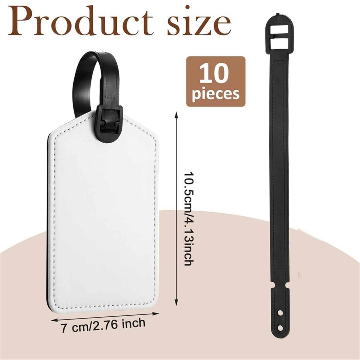 BABQ 昇華荷物タグ白熱伝達 PU レザー名札空白のスーツケースタグ旅行ビジネス ID カードホルダー