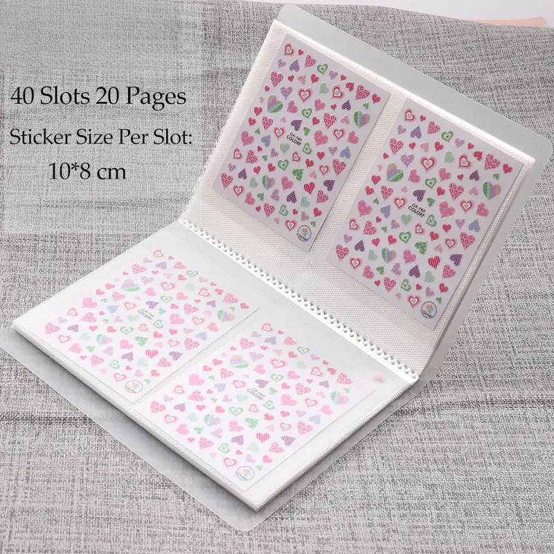 Aufbewahrungsheft für Nagelaufkleber ​ Große Kapazität Lagerung leere Seiten Design Aufkleber Sammlung Display Buch Nagel Werkzeug Begleiter
