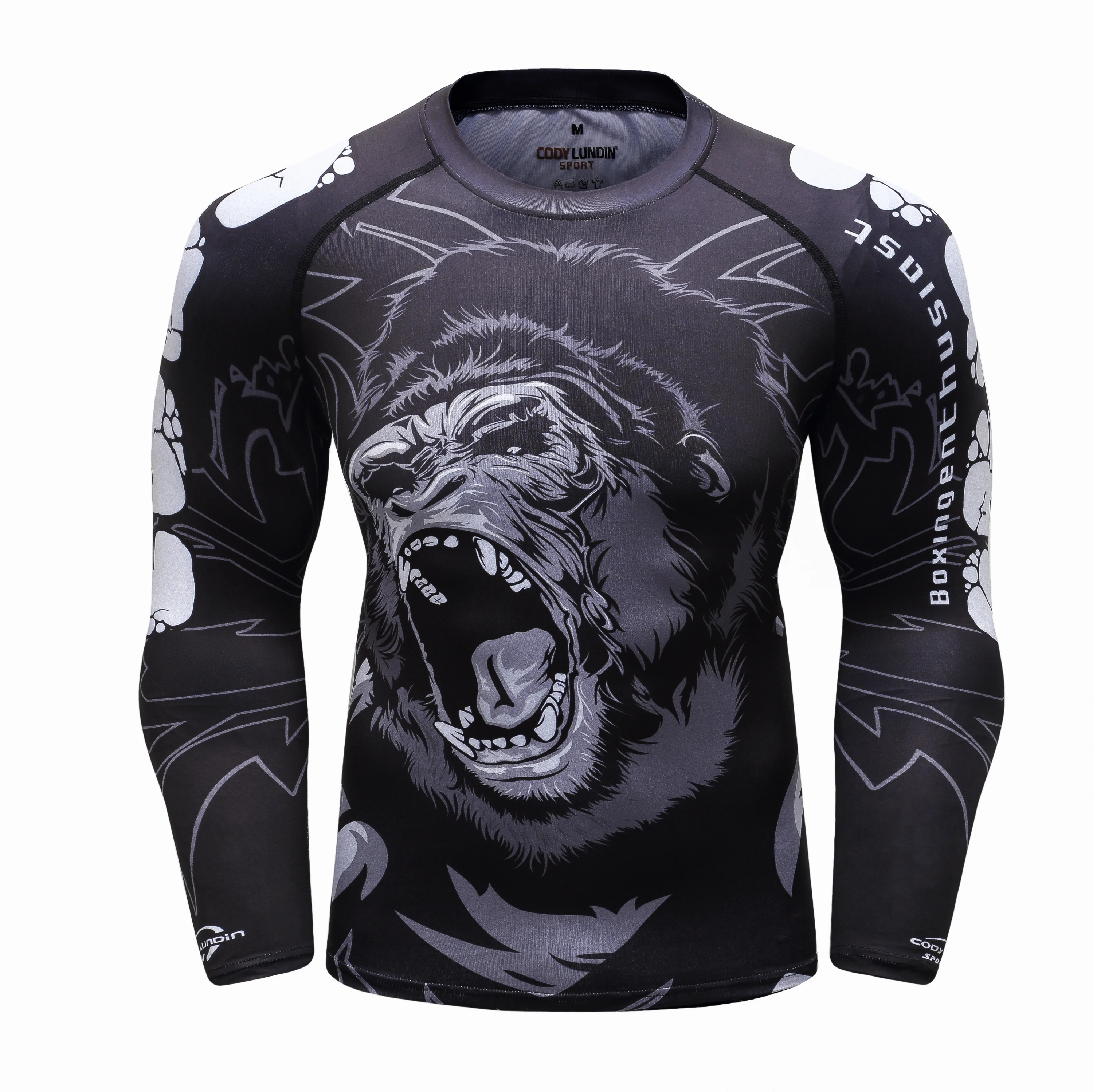 Codyผู้ชายกีฬาพิมพ์กอริลลาผู้ชายMMA Jiu Jitsu No Gi Rashguard Bjjต่อสู้สวมใส่กีฬาTracksuitมวยJersey