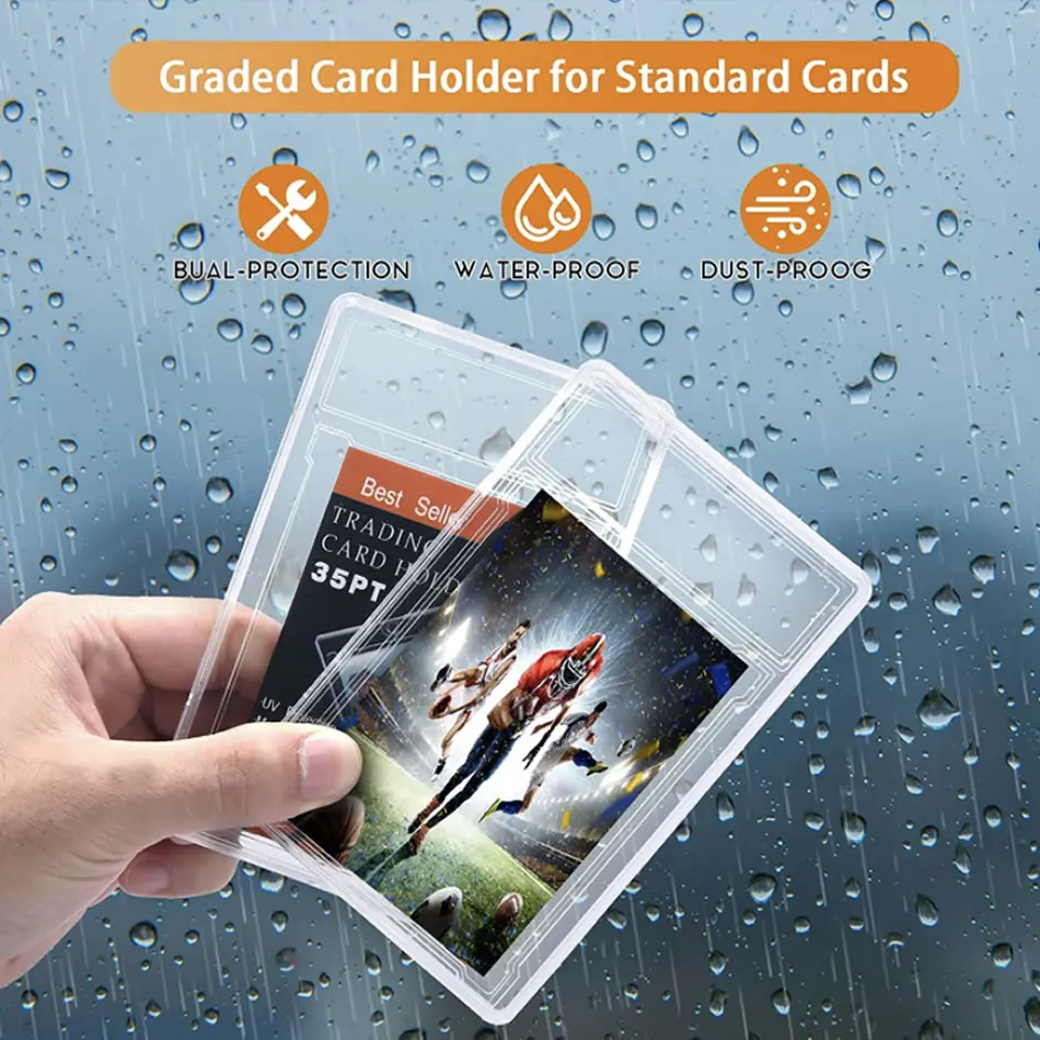 35pt พ็อกเก็ตมอนสเตอร์การ์ด Slab Protector แขน 90x65 มม.เกม Trading เบสบอลกีฬาการ์ดอัลบั้มสะสม hard Binde