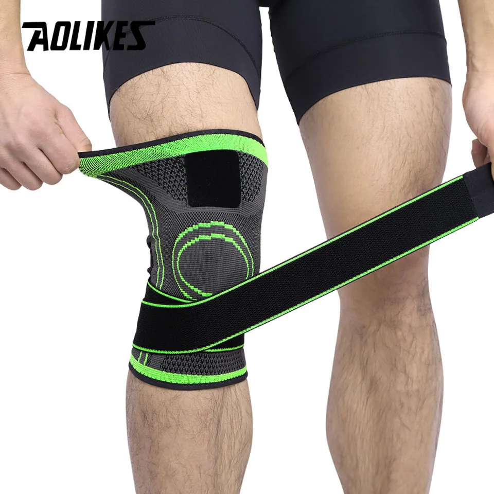 AOLIKES Băng 1 Chiếc 2021 Đầu Gối Chuyên Nghiệp Bảo Vệ Thể Thao Thảm Lót Đầu Gối Thoáng Khí Băng Đầu Gối Bóng Rổ Bóng Đi Xe Đạp