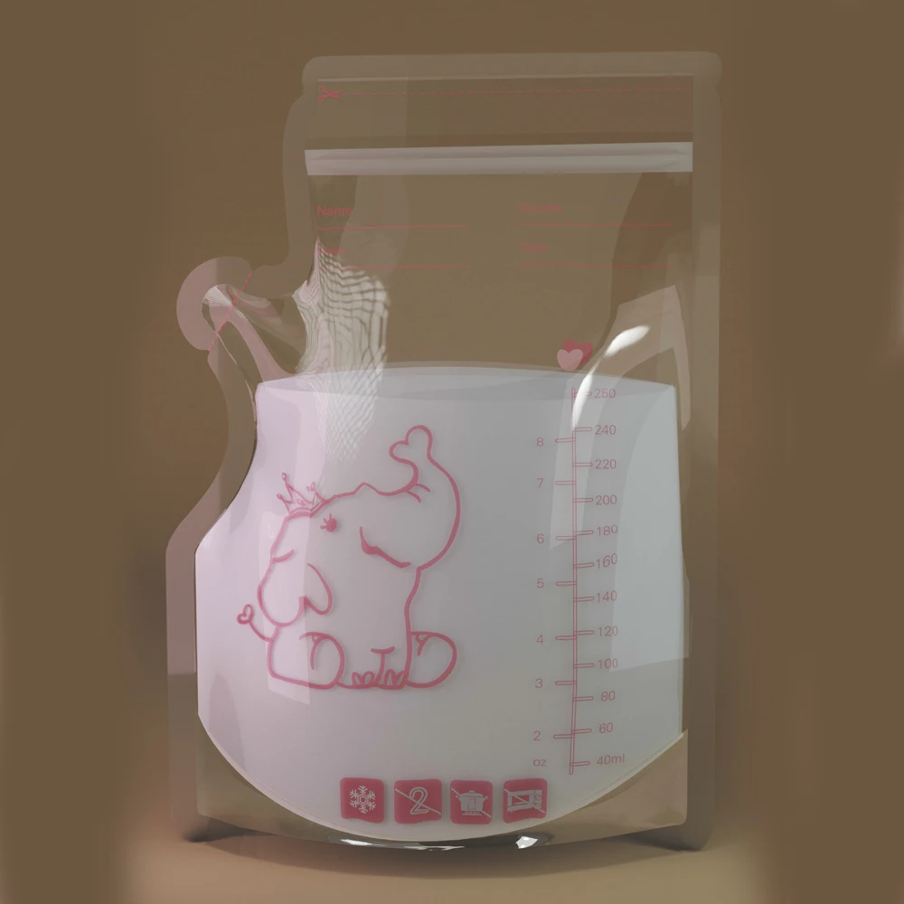 50 Stuks Moedermelk Opbergzakken Pre Gesteriliseerd Lekvrije Bpa Gratis Zakjes Wegwerp Moedermelk Opslag Pompen Bevriezing Elephan