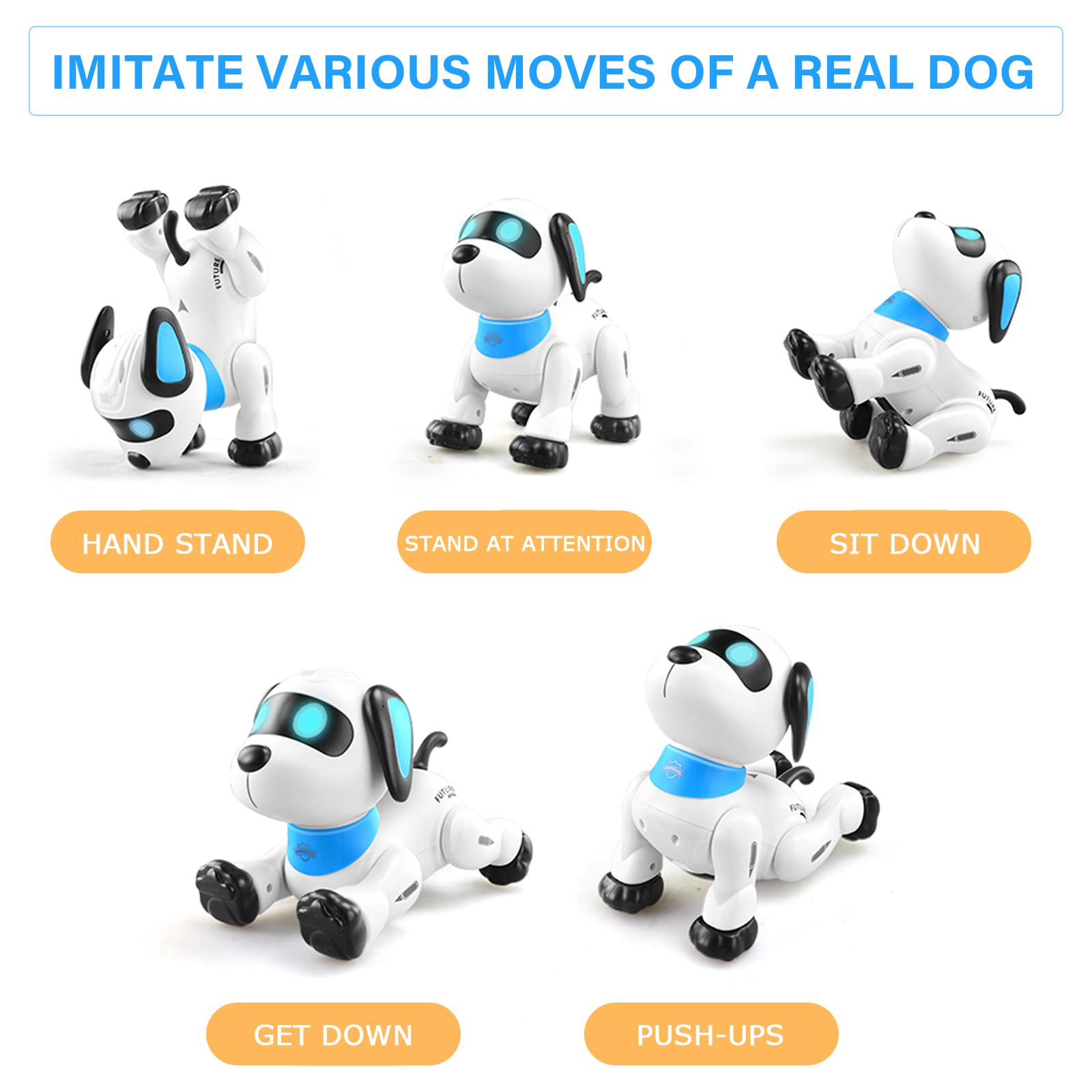 Robot de juguete programable para niños, juguete para perros con luz y sonido, mascotas robóticas, regalo para niños