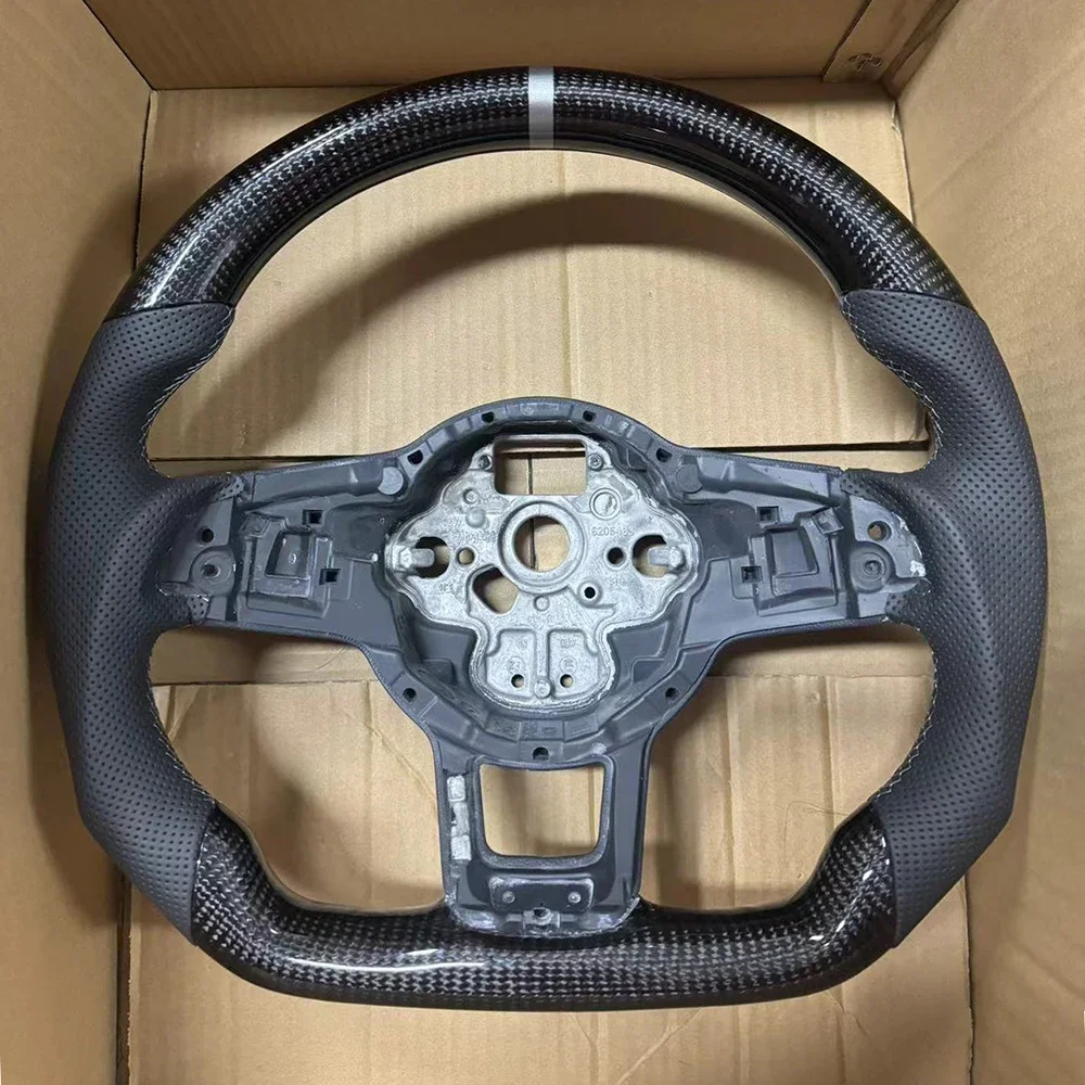 カーボンファイバーステアリングホイール革アルカンターラ VW ゴルフ MK7 7.5 GTI GTD GTE R 2013-2020 ポロ GTI ティグアン用パサート DSG