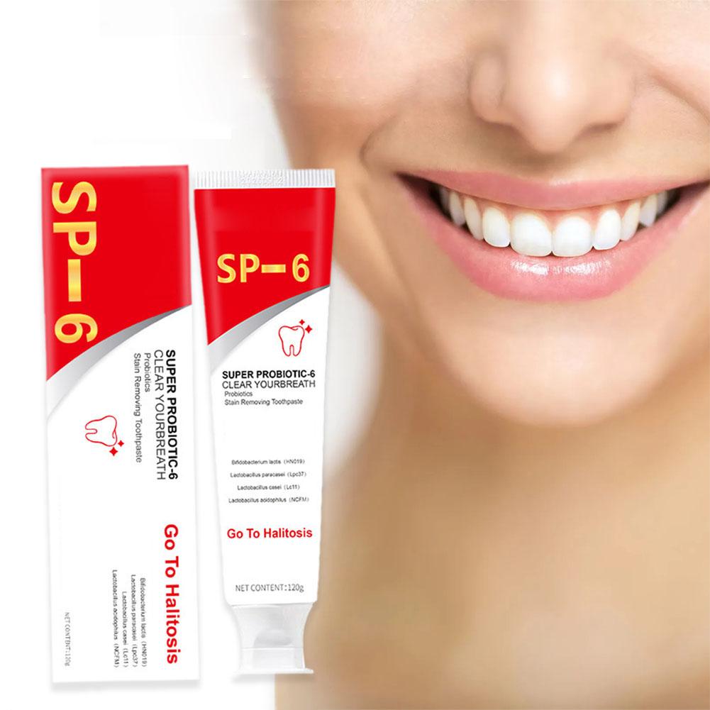 SP 6 Probiotic Brightening Toothpaste Oral Care Of Refreshing Breath With Toothpaste And Probiotics Teeth Whitening 120g