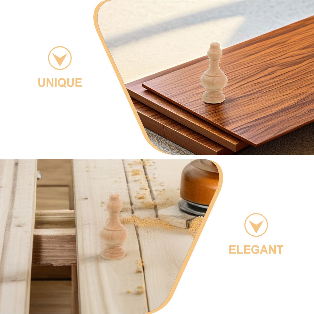 10pcs Solid Wood Decorative Spindles Unfinished Balusters Roman Column Design For Stair Railings Furniture Craft Diy Home Decor