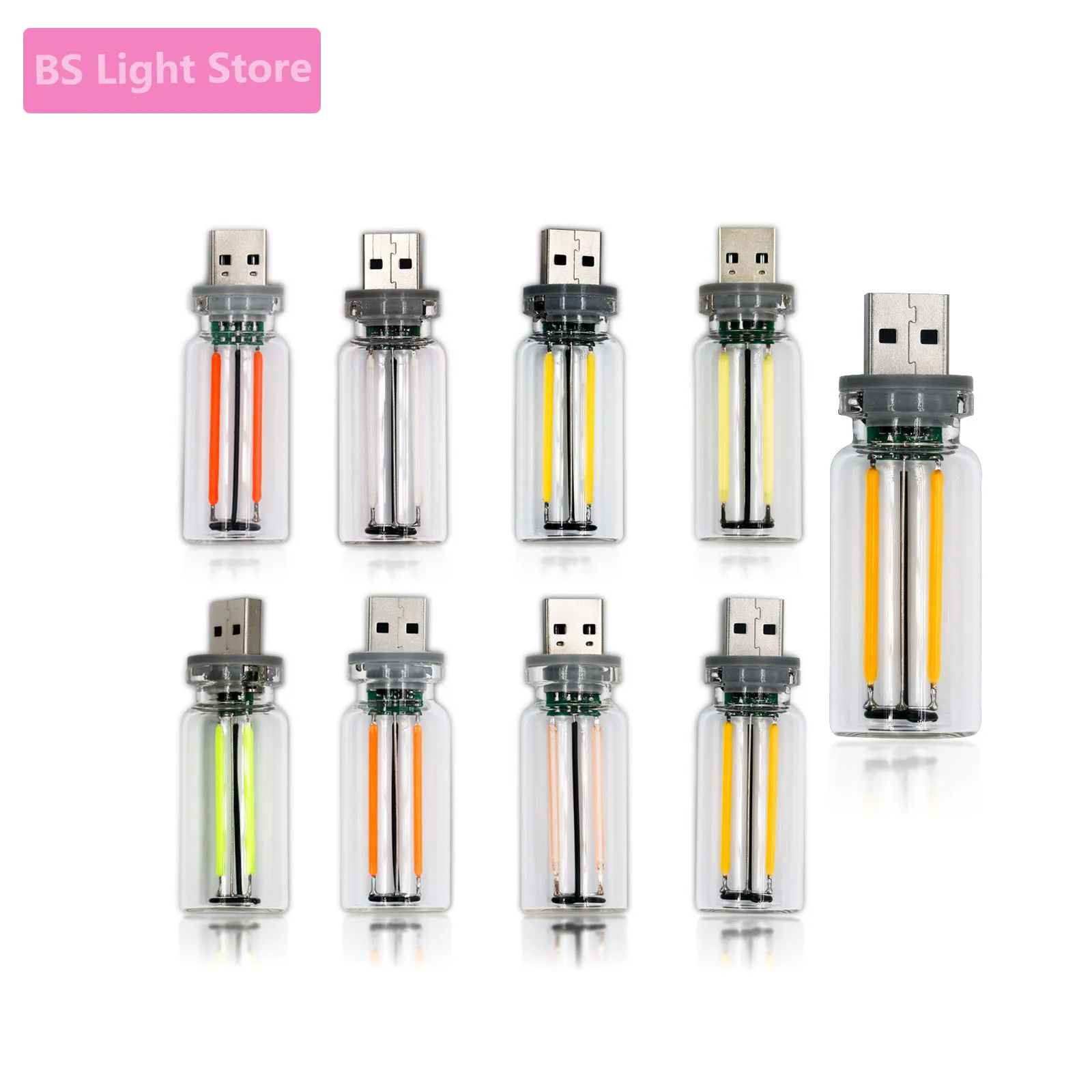 1pcs 0.3W 5V Retro Edison Dimming Light Bulb Light Source USB Mobile Power Interface Light Night Light Power Bank Laptop