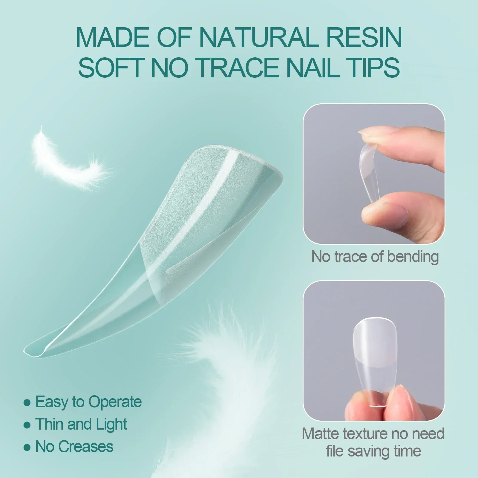 Nailpop 120 unids/caja Gel X puntas de uñas forma media corta almendra/cuadrado/puntas de uñas de Gel suave uñas postizas remojar extensiones de uñas fáciles